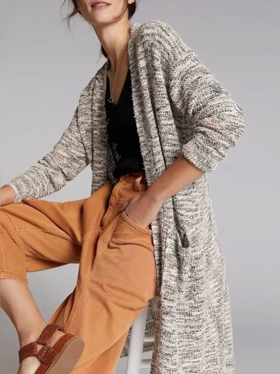 Anthropologie Pilcro Padma Space-Dyed Long-Line Knit Cardigan Boho Sweater Sz S - Picture 4 of 12